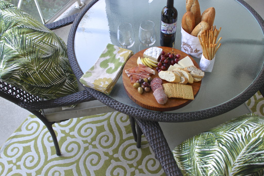 Patio Picnic with an Easy Charcuterie in three easy steps.