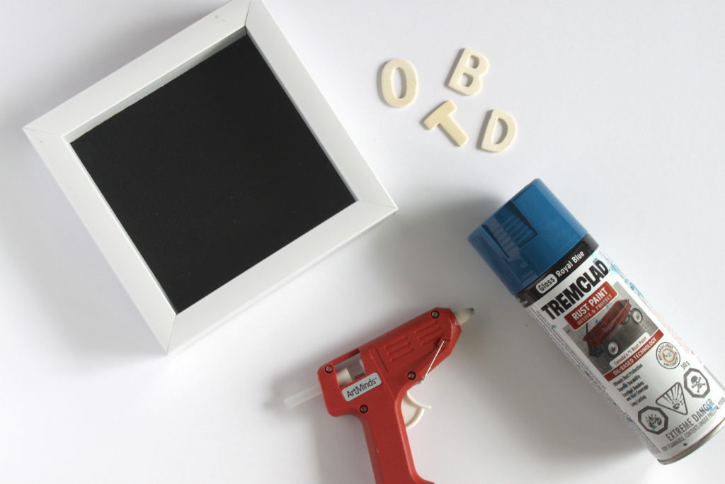 Easy DIY Motivation Art with a shadow box, wooden letters, spray paint and a glue gun