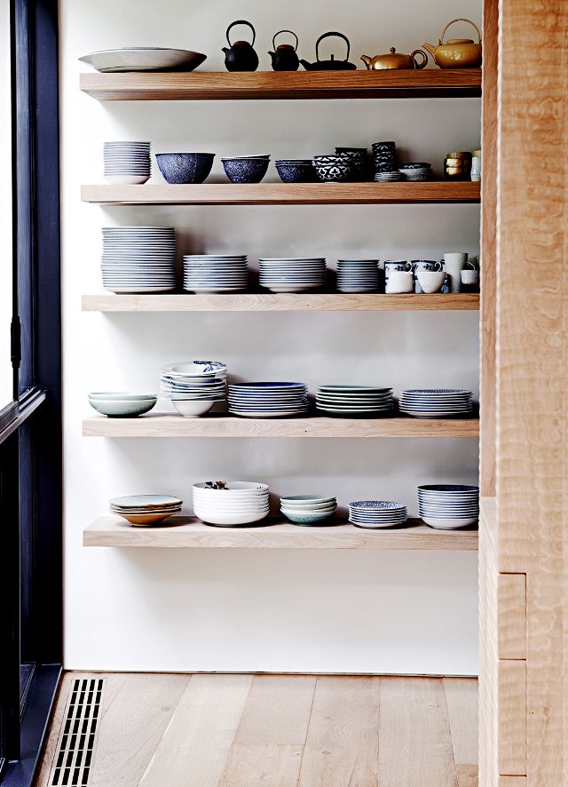 open shelving in kitchens