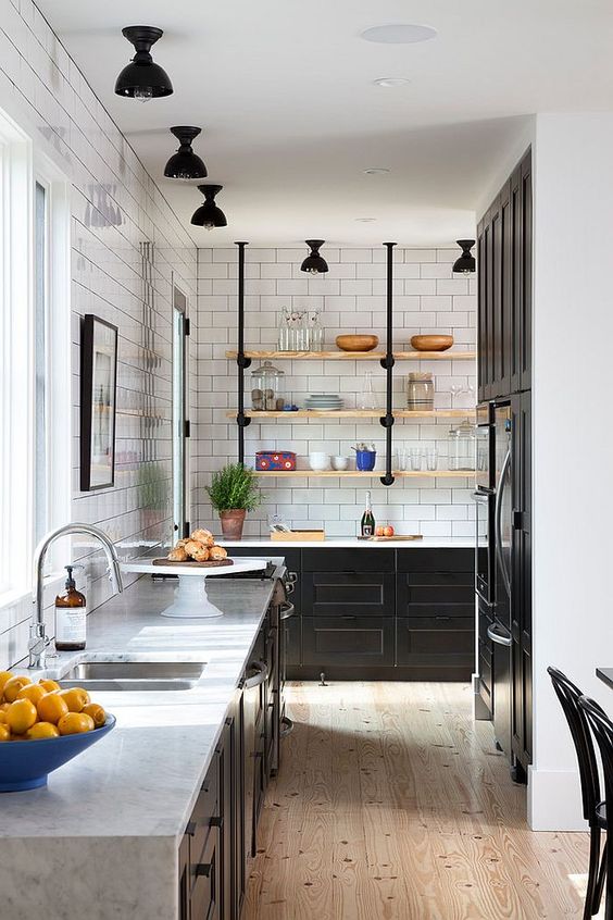 open shelving in kitchens