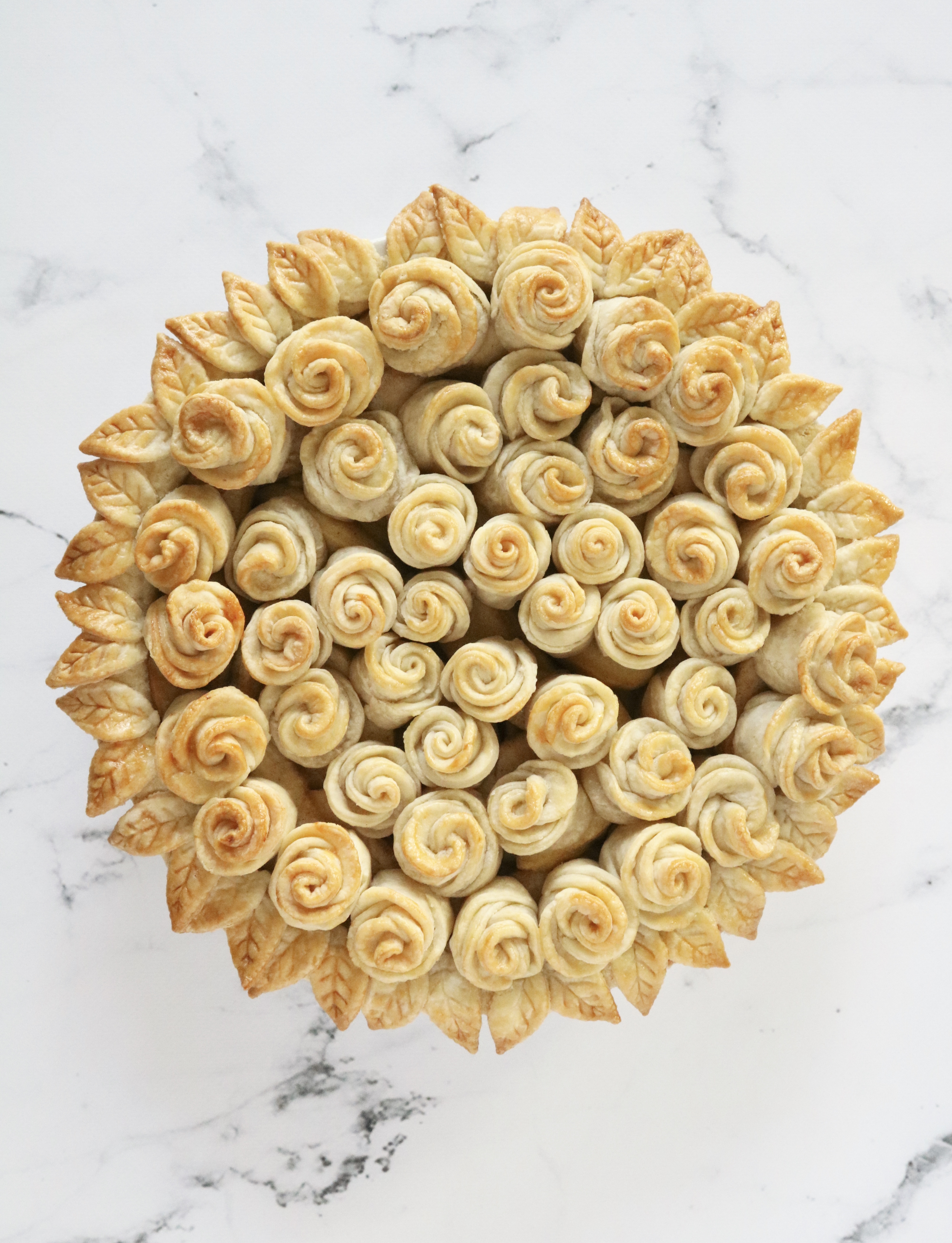 maple bourbon apple rose pie