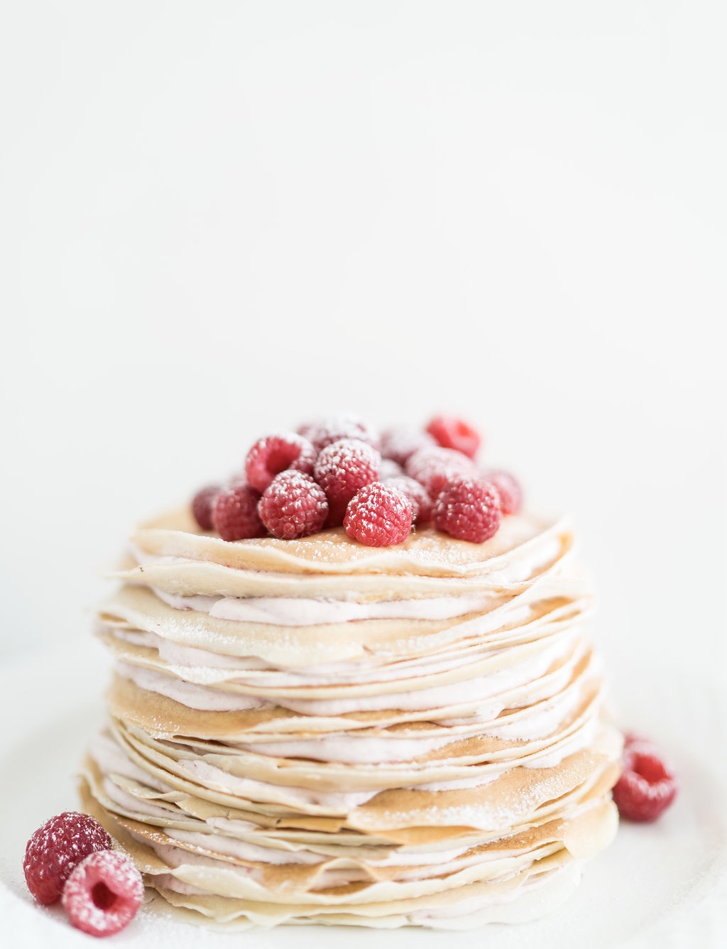 berry cream crepe cake