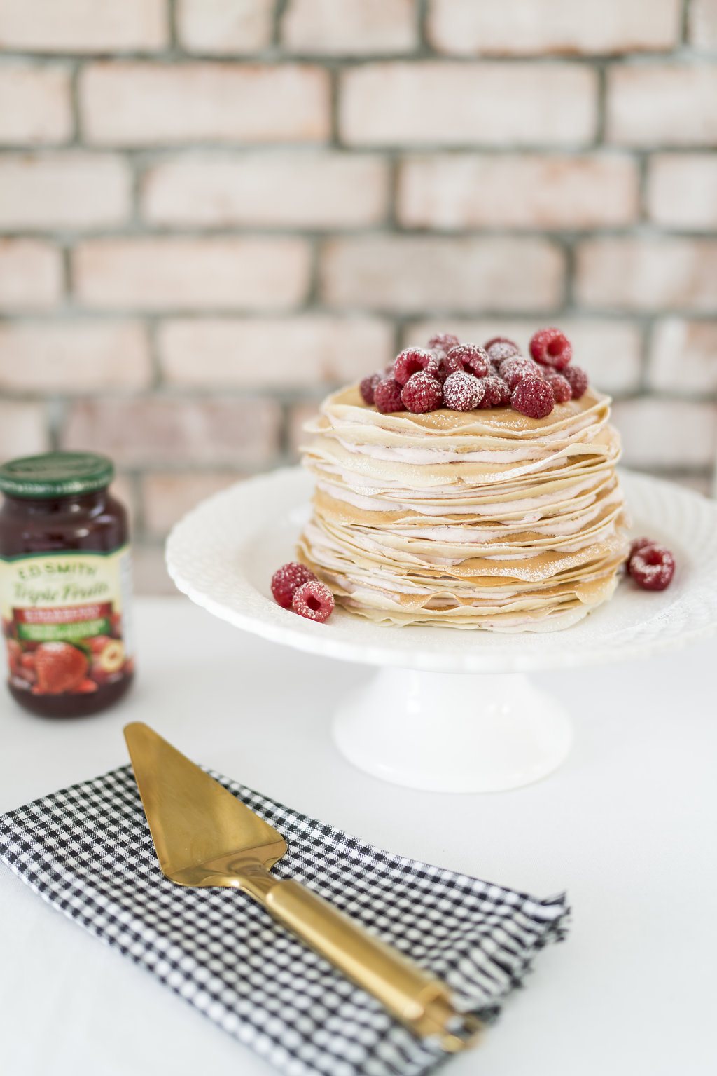 berry cream crepe cake